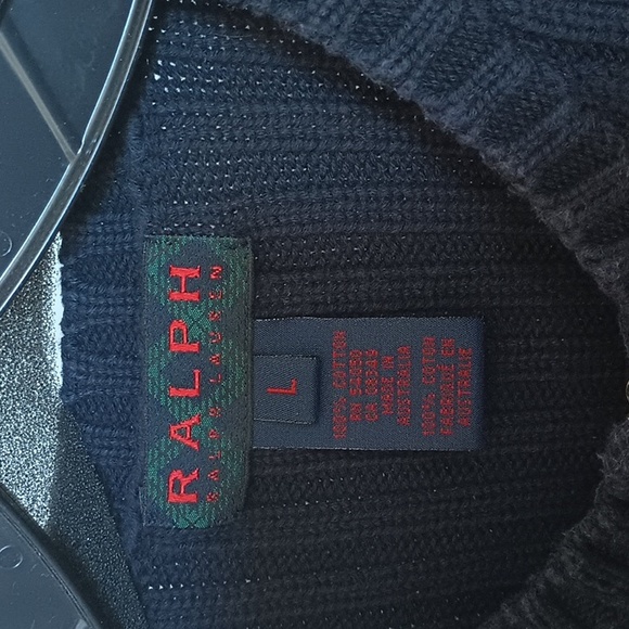 Ralph Lauren midnight Navy full zip cardigan, 3/4 sleeves, 100 % cotton. Thick. - Picture 4 of 6